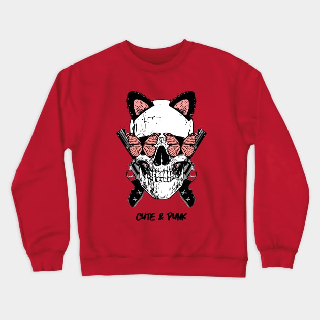 Cute And Punk Design Crewneck Sweatshirt by ArtPace